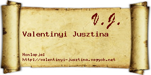 Valentinyi Jusztina névjegykártya